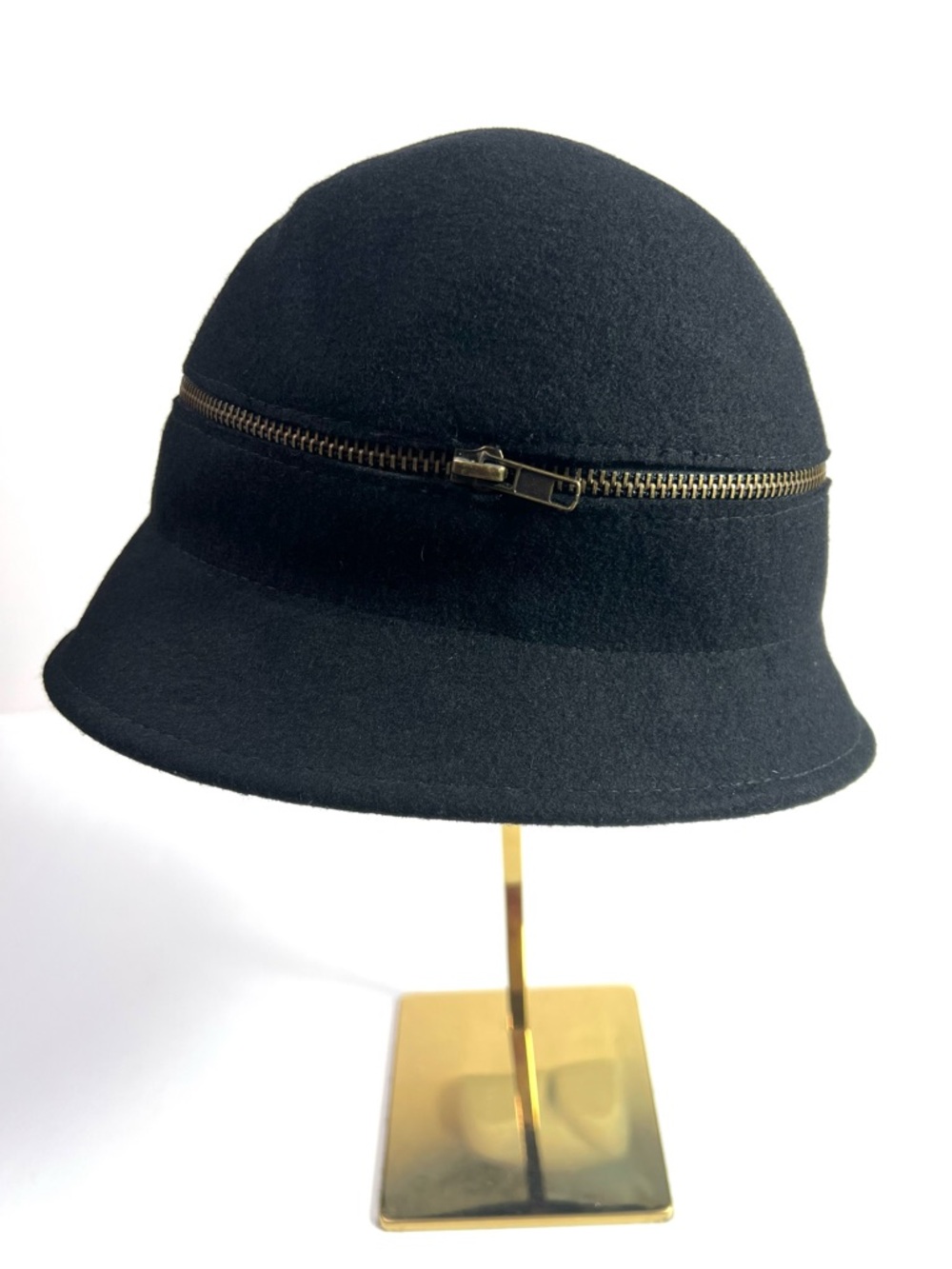 Vintage Callanan Chapeaux Pret A Porter Wool Hat Leopard Bow Zipper - Picture 3 of 13